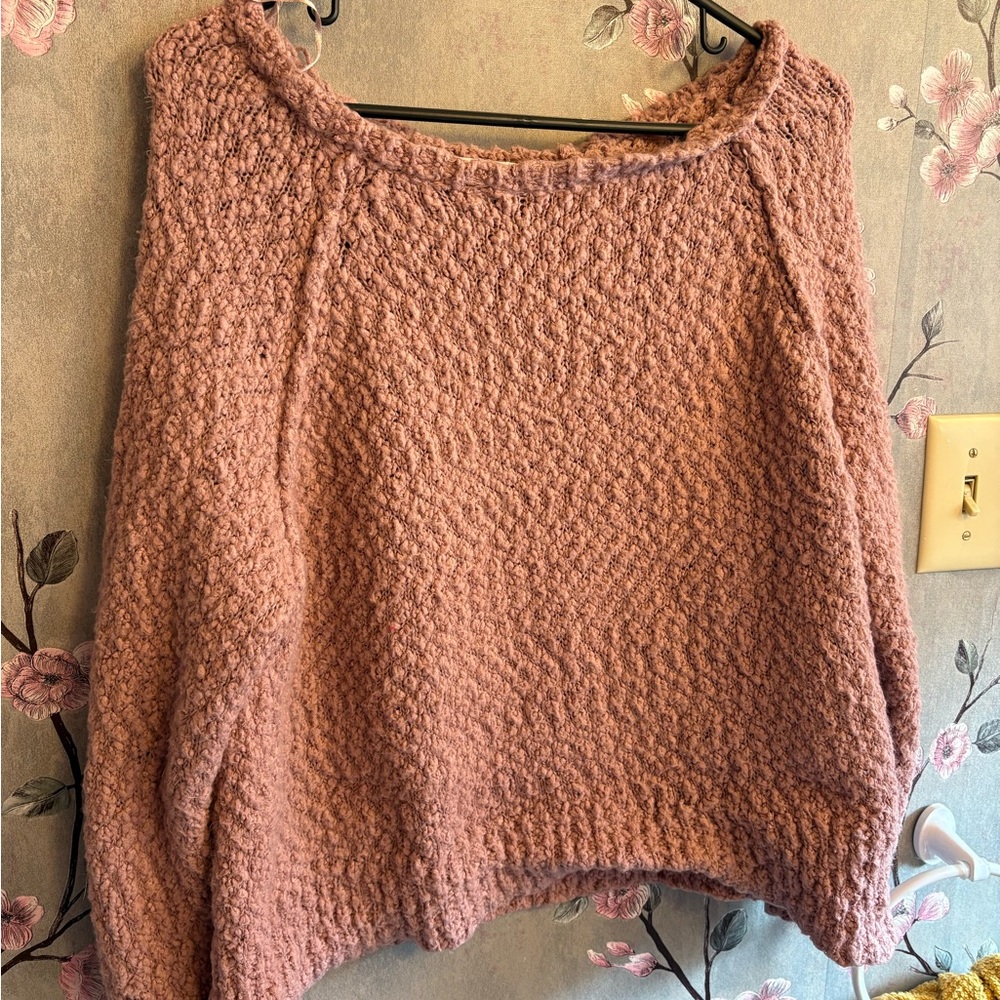 Elegant Mauve Knit Sweater